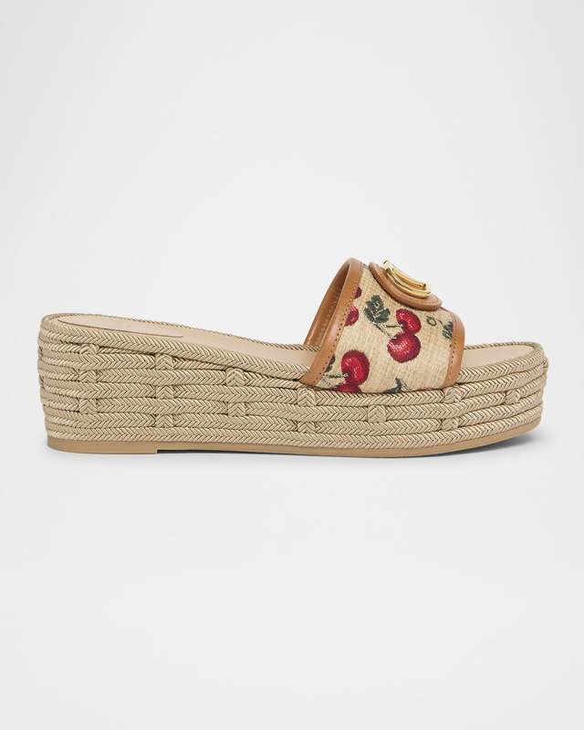 VLogo Medallion Cherry Platform Espadrilles